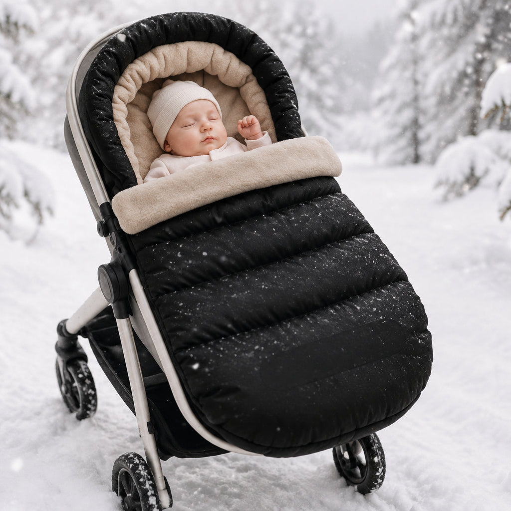 Bébé-dort-dans-chancelière-imperméable-nordique-noire