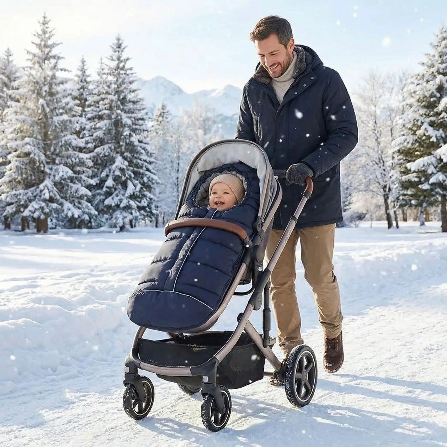 Chancelière bébé balade hivernale noire