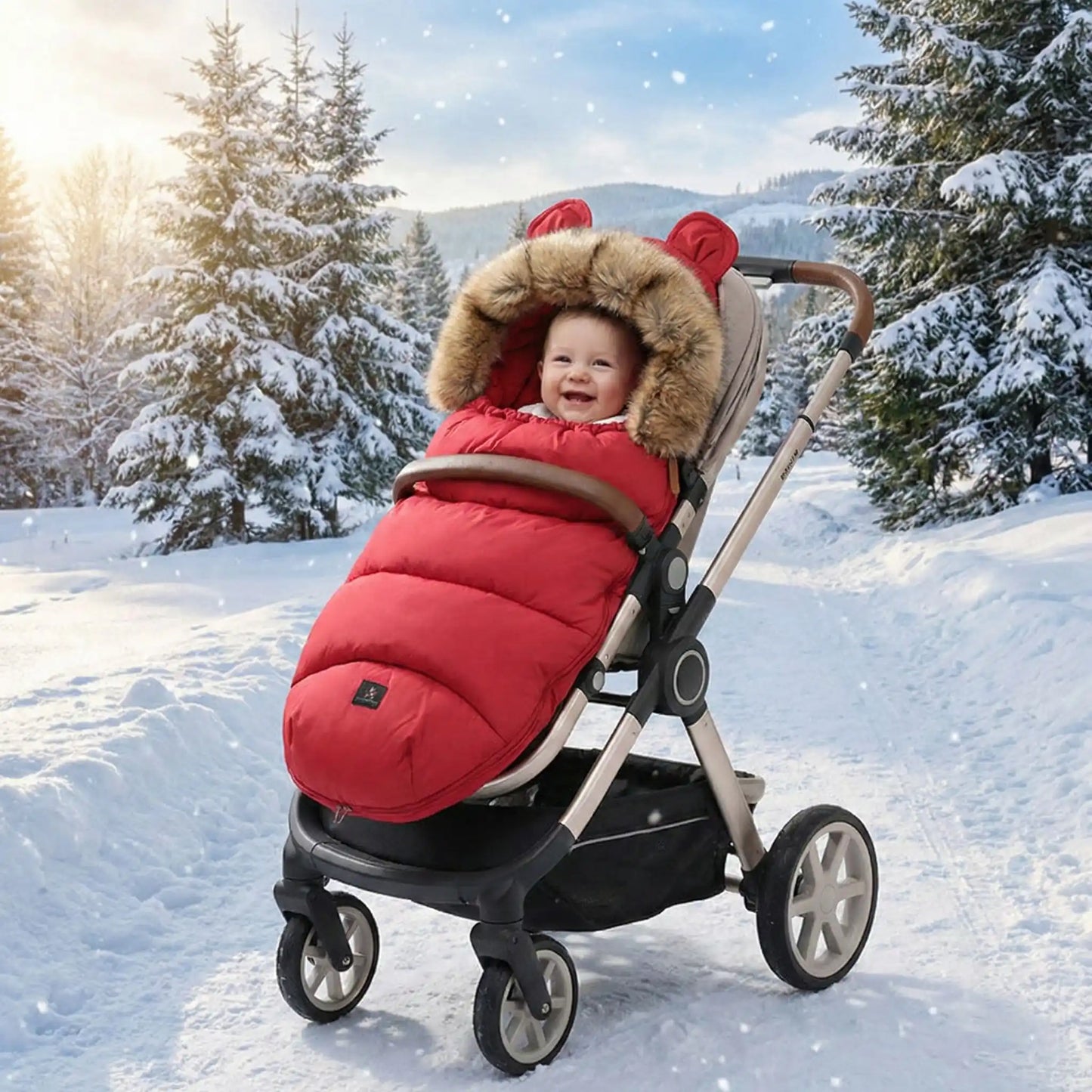 Chancelières bébé bouclier thermique rouge