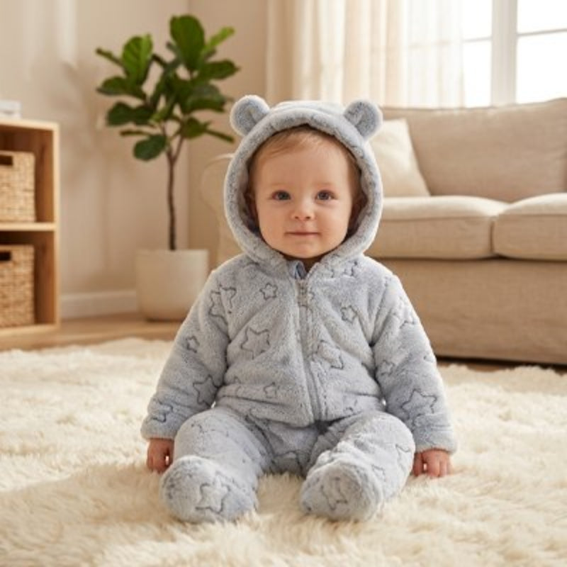 Enfant assis avec bebe combinaison confort polaire