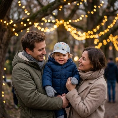 Parents et bébé avec casquette bebe anti UV dinosaure animé