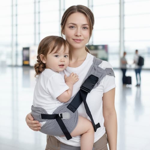 porte bebe hanche connexion couleur gris