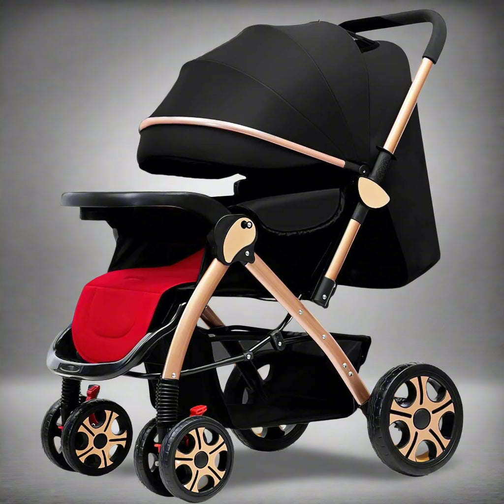 Poussette-bebe-spacieuse-noire-plus