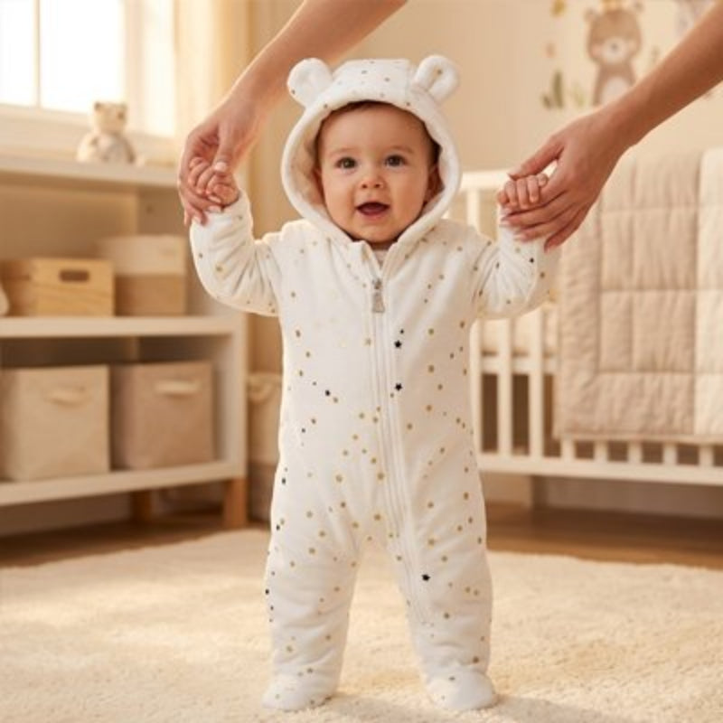 Premiers pas avec combinaison pour bebe enveloppante
