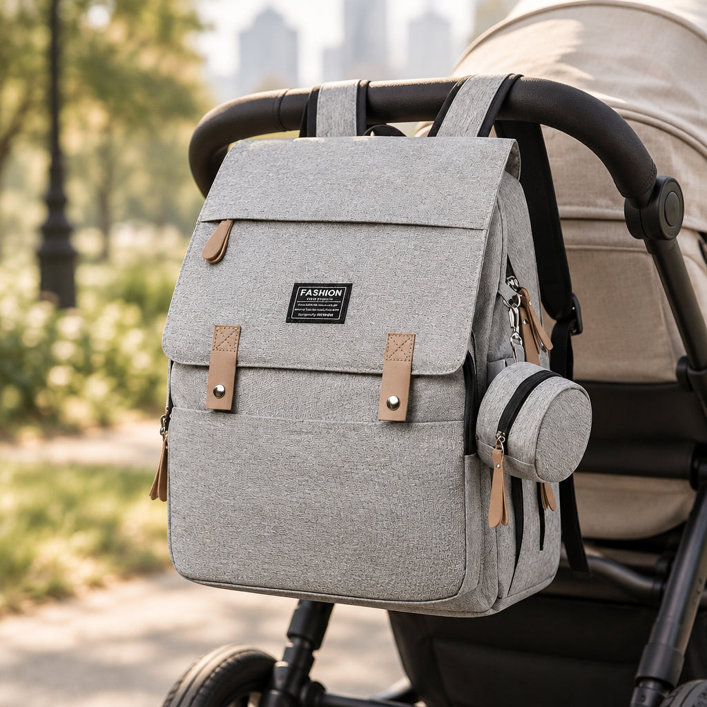 Sac-à-dos-à-langer-chic-gris