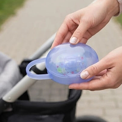 boite a tetines compacte transparente bleue