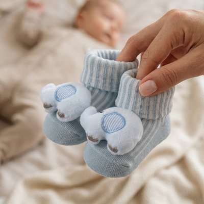 chaussette bebe 0-6 mois animaux délicats éléphant
