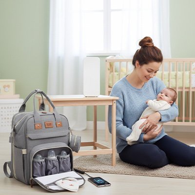 Sac a dos maman lit nomade gris