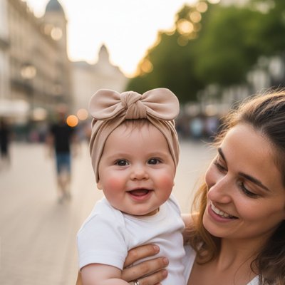 turban bébé fille boucle élégante kaki