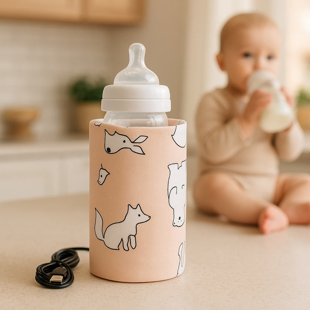 Bébé boit derrière chauffe biberon USB mignon animaux rose