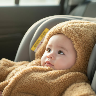 Bébé dans siège auto avec combinaison polaire pour bébé coucou
