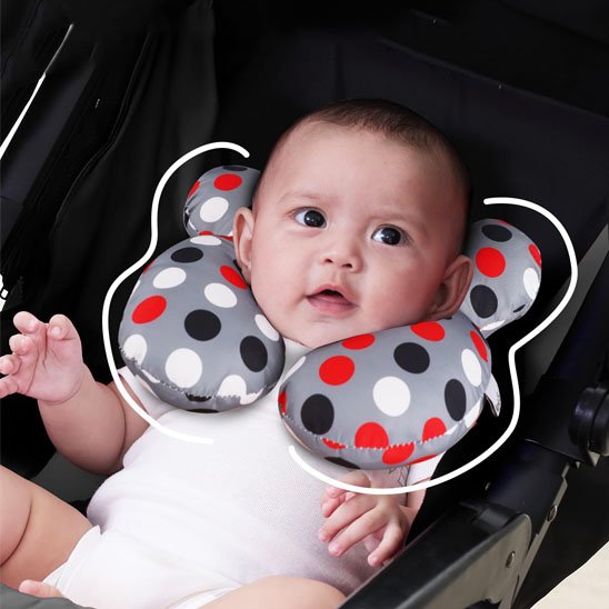 Cale-tete-pour-bebe-protection-plus-pois-colorés