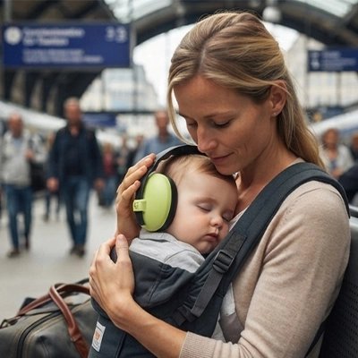 Casque anti bruit pour bebe sécurité premium vert