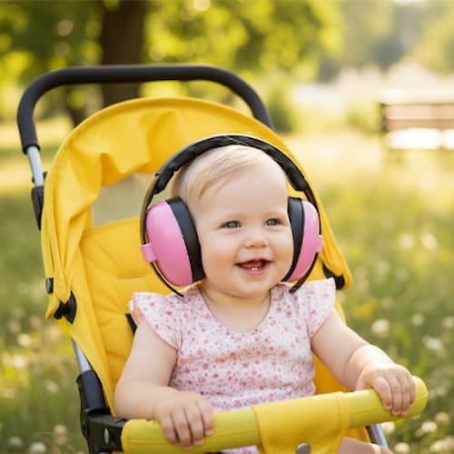 Casque anti bruit bébé sérénité couleur rose