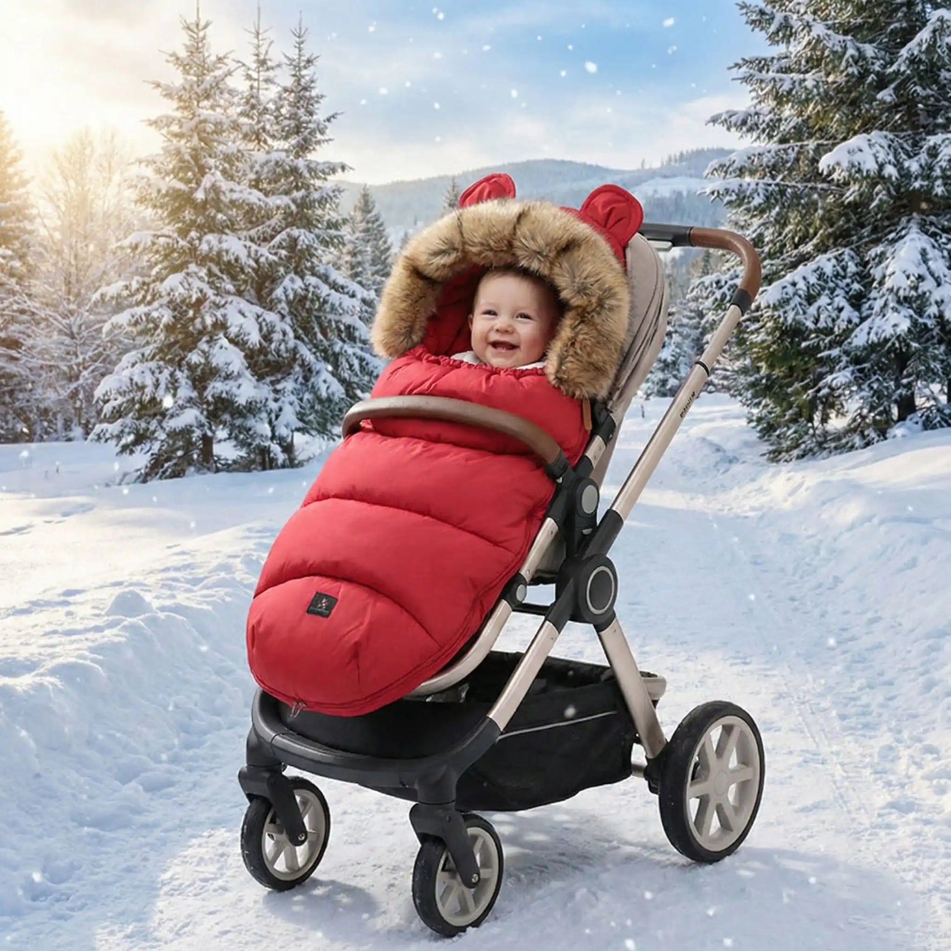 Chancelières bébé bouclier thermique rouge