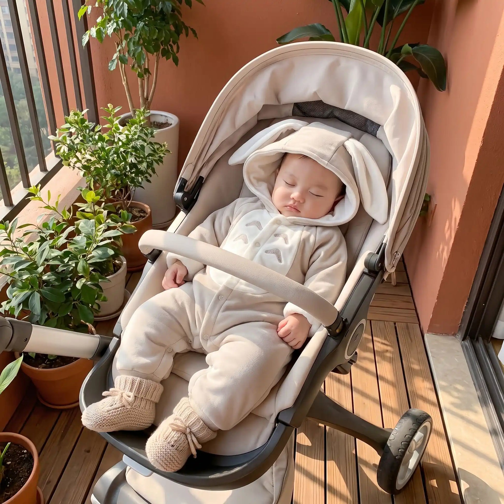 Combinaison bébé polaire lapereau gris