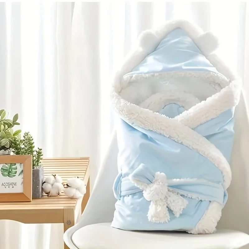 Couverture nid d'ange polaire pastel bleu