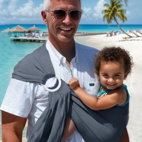 Echarpe de portage bebe cocon lien papa