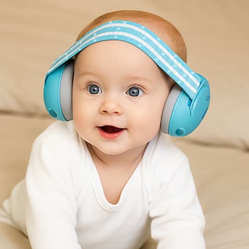 Enfant émerveillé casque anti bruit bébé ultra confor