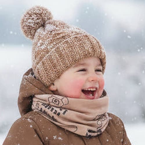 enfant enjoué avec tour de cou enfant  adorable brun