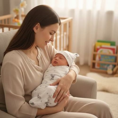 Lange d'emmaillotage bébé sommeil serein couleur blanc