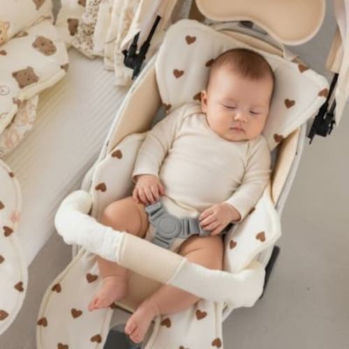 Matelas pour poussette doux câlin motif coeur