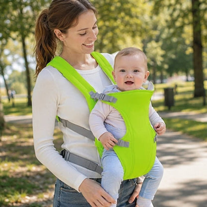 Mère et porte bébé physiologique vert