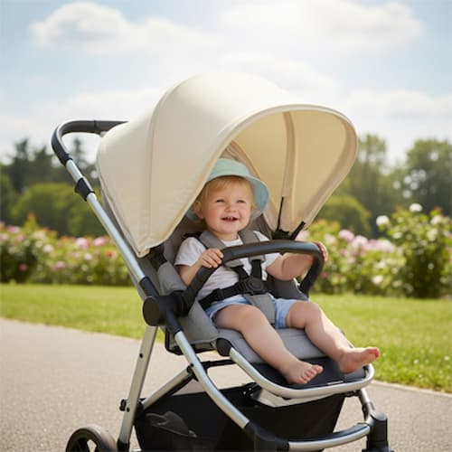 Par soleil pour poussette premium anti-UV couleur beige