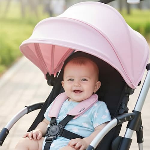 Par soleil pour poussette premium anti-UV couleur rose