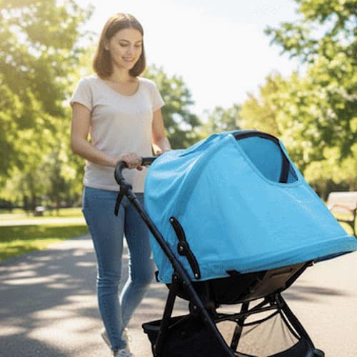 Pare soleil pour poussette optimum couleur bleu