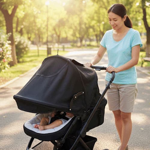Pare soleil pour poussette optimum couleur noir