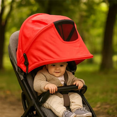 Pare soleil pour poussette optimum couleur rouge