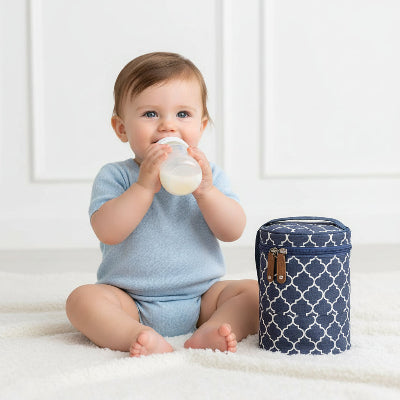 Porte biberon isotherme ThermoBaby bleu marin