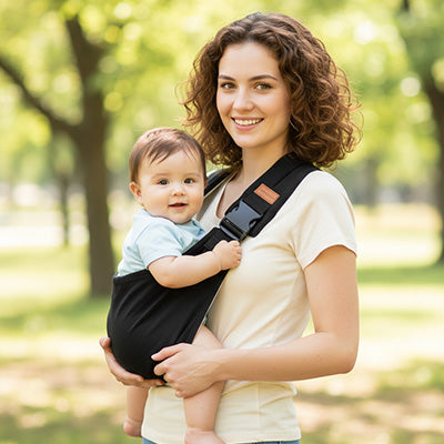 Porte bébé écharpe ergonomique noir