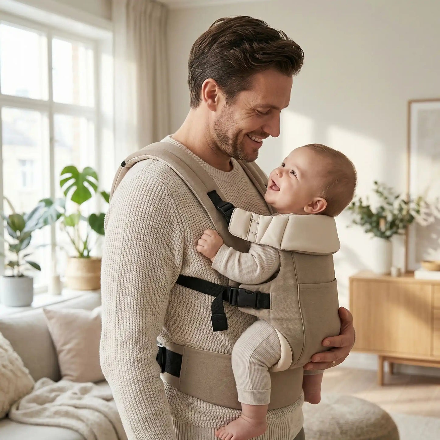 Porte bebe kangourou mobilité beige