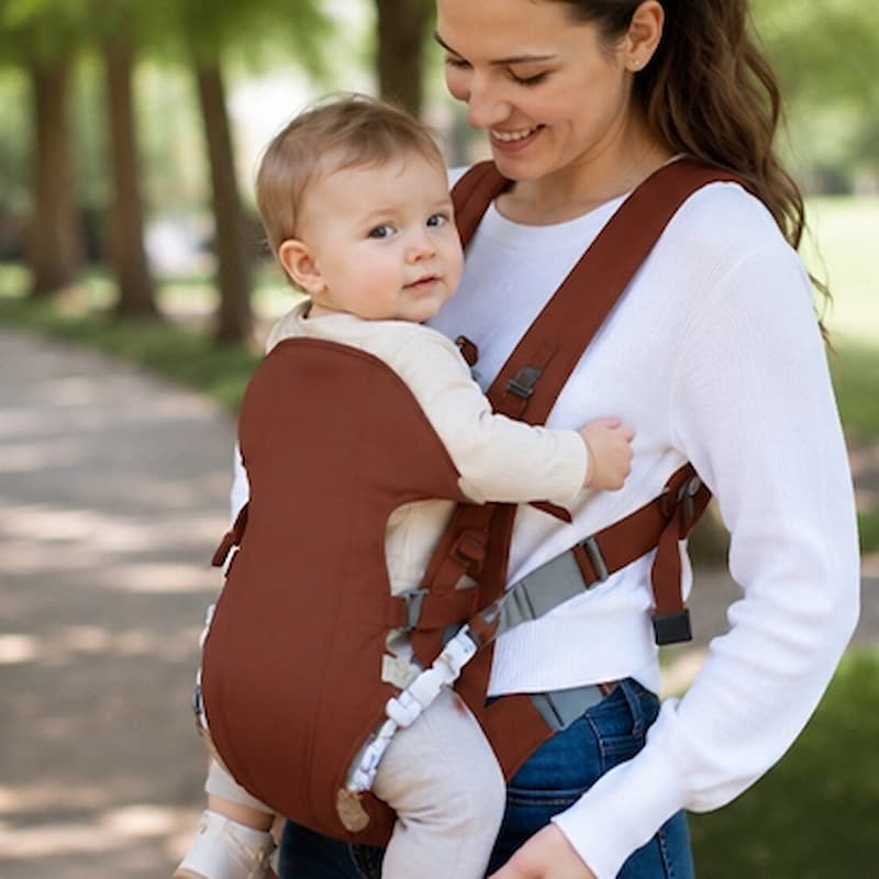 Porte bébé physiologique couleur marron