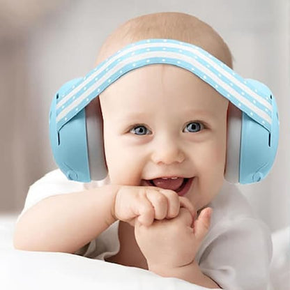 Poupon avec casque anti bruit bébé ultra confort bleu