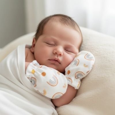 Poupon dort avec moufles pour bebe tendresse