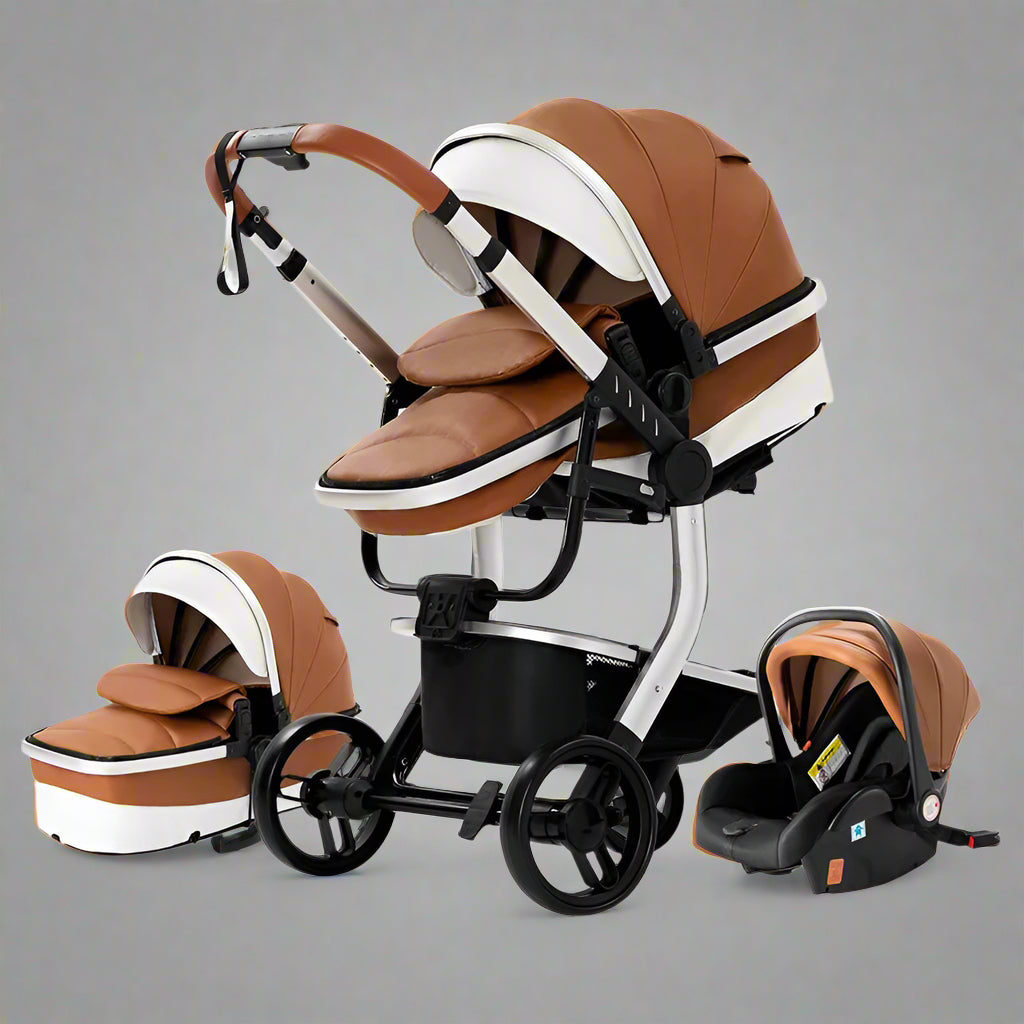 Poussette-3-en-1-multifonction-brun