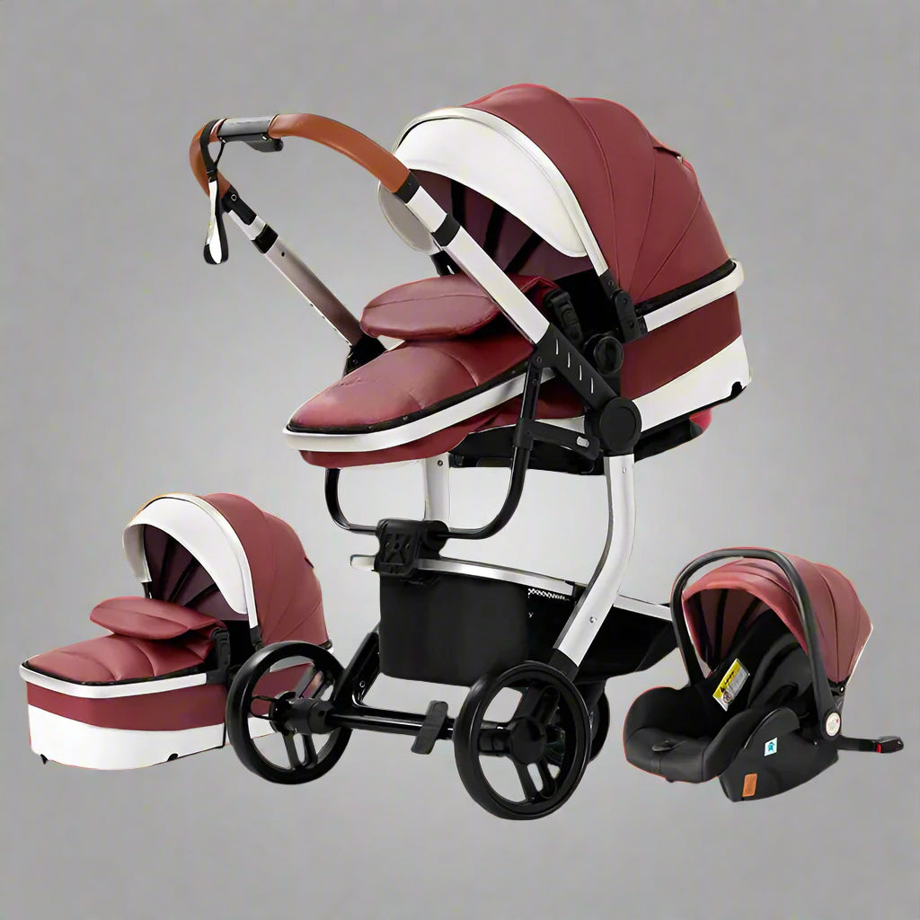 Poussette-3-en-1-multifonction-rouge