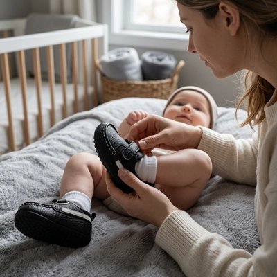 Premiers pas bebe chaussure aventure noir
