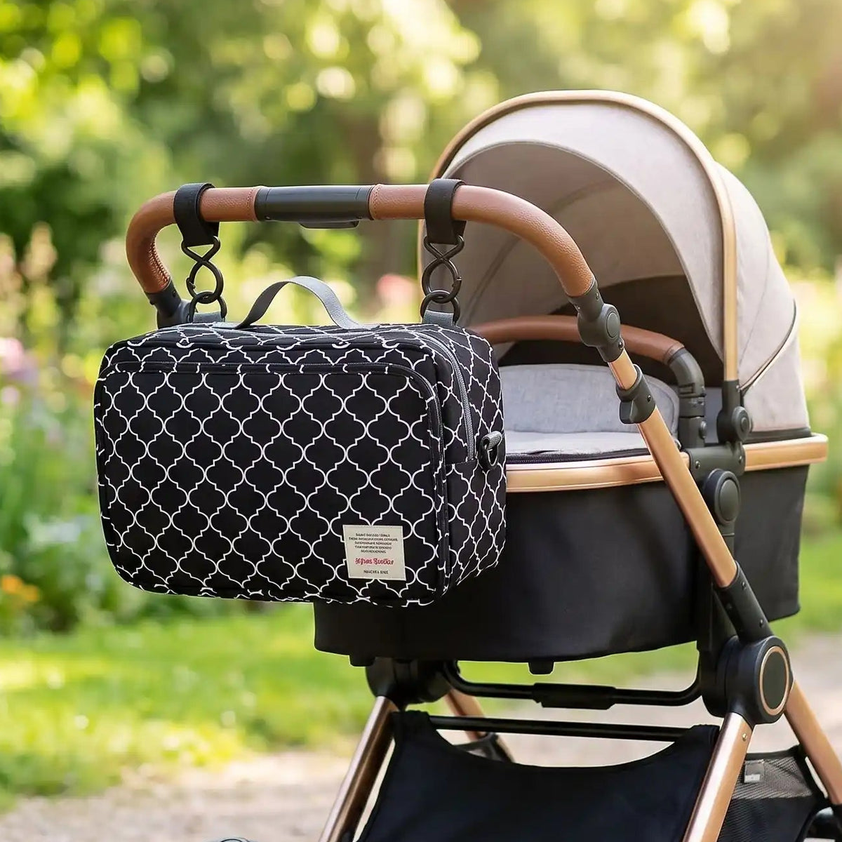 Sac à langer pour poussette balade motif  losange