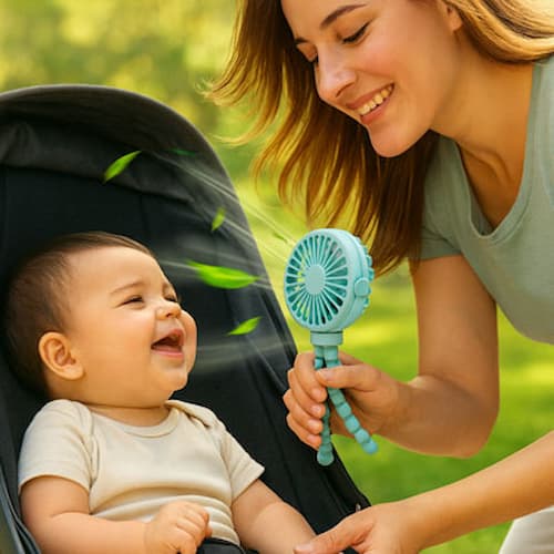 Ventilateur bébé silencieux couleur bleu