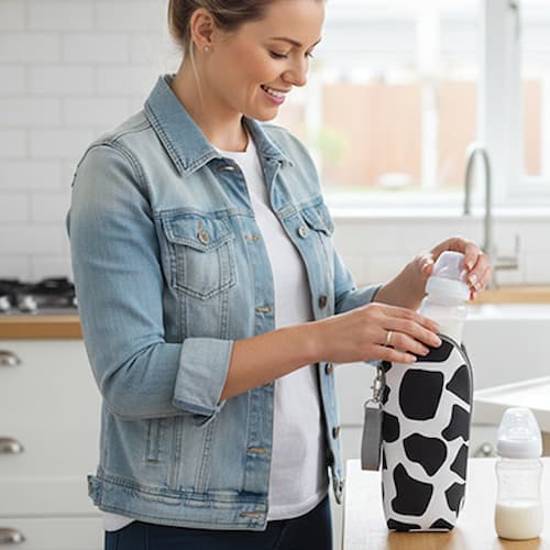 Biberon sac isotherme balade motif vache