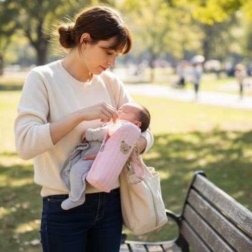Biberon sac isotherme ourson couleur rose