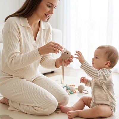 boite a tetine ourson coloré beige