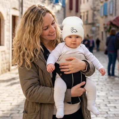  bonnet bebe hiver dinosaure blanc