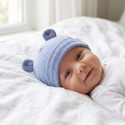 bonnet bebe naissance doux murmure bleu