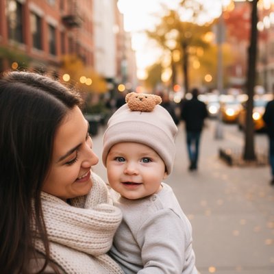 bonnet bebe ourson douillet kaki