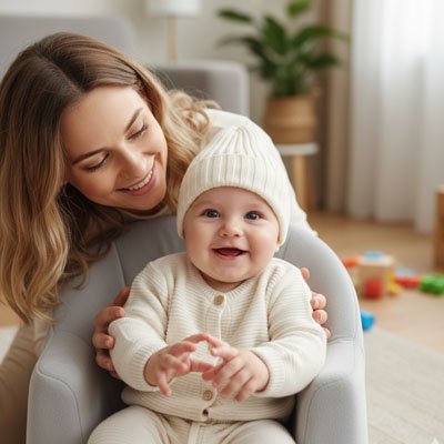 bonnet bébé tricoté côtelé blanc